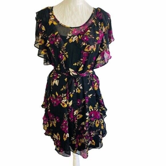 JESSICA Simpson Ruffled Floral-Print Dress size small - Picture 2 of 9